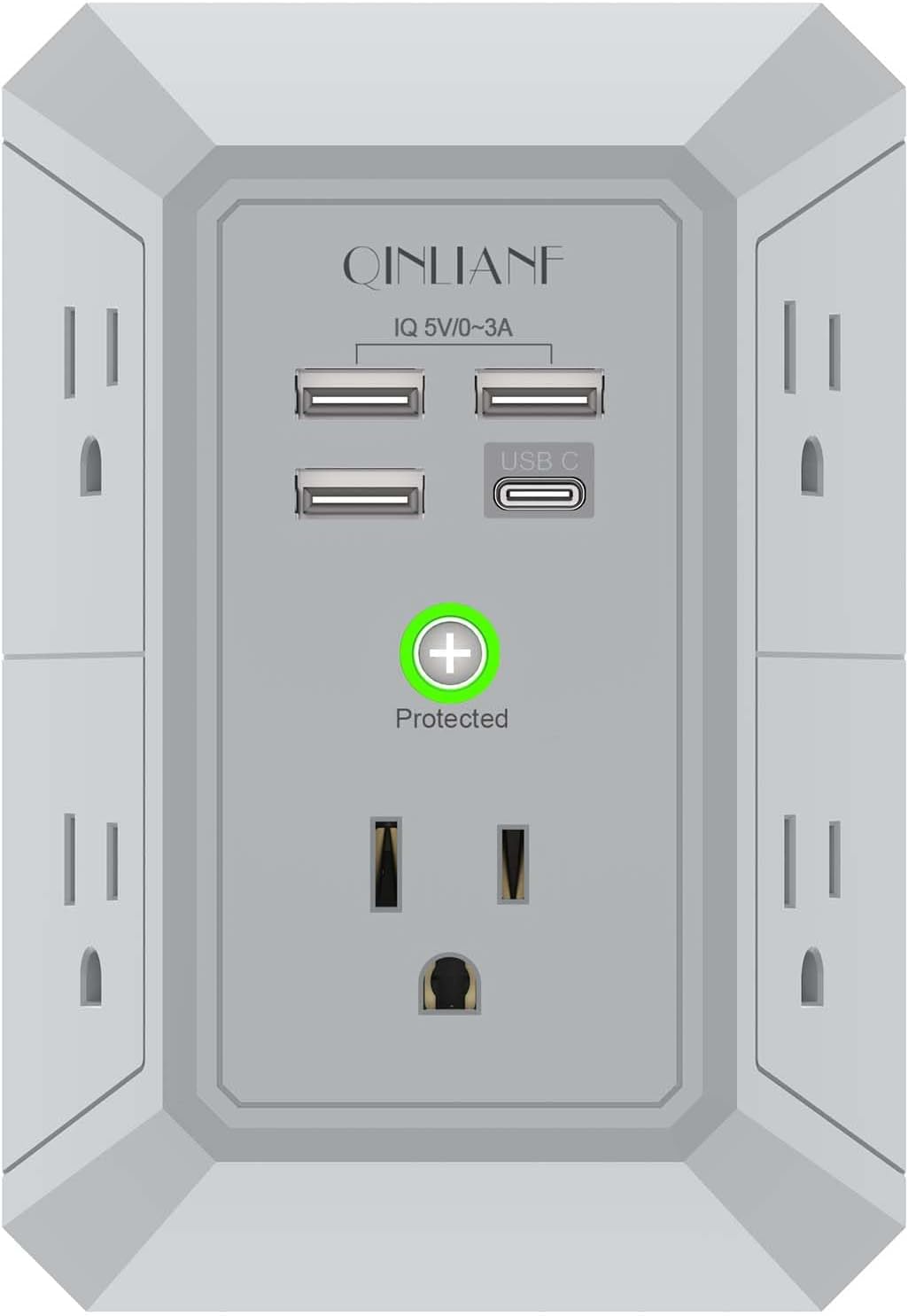Wall Charger, Surge Protector Extender with 4 USB Ports