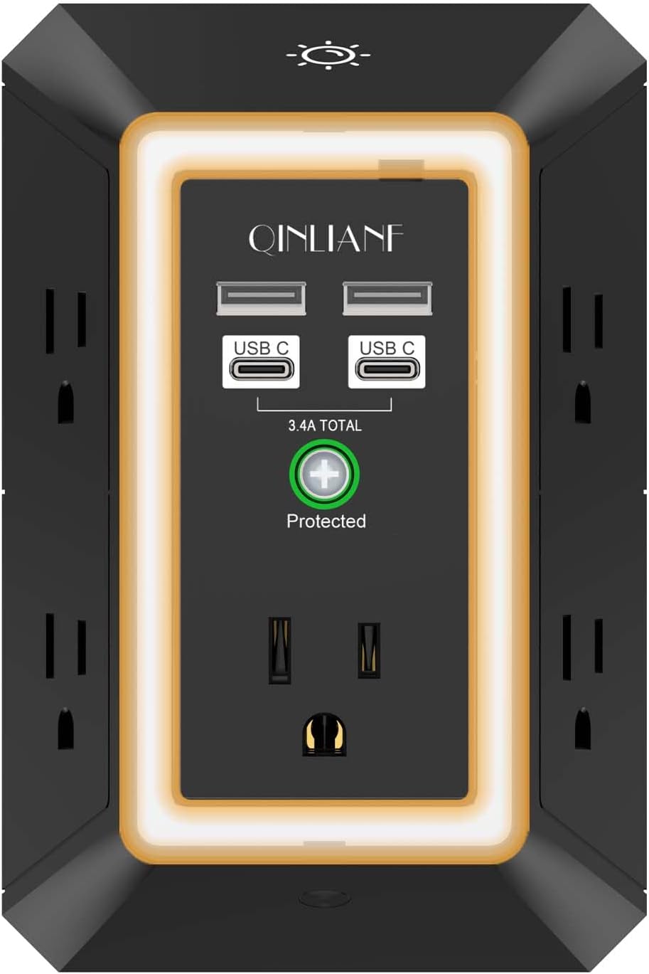 Wall Charger, Surge Protector Extender with 4 USB Ports