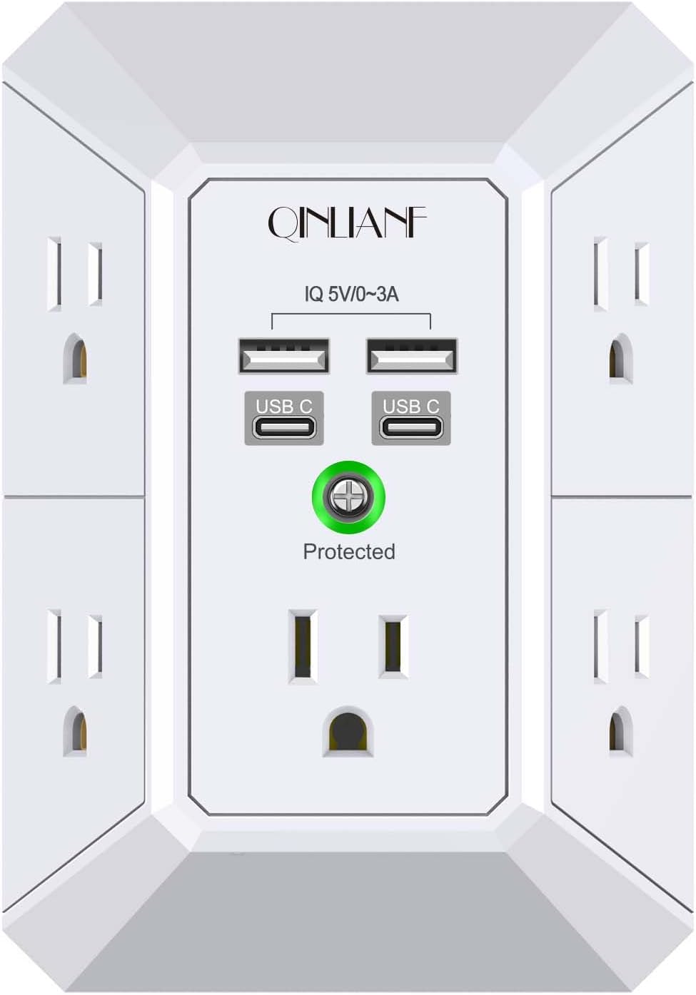 Wall Charger, Surge Protector Extender with 4 USB Ports