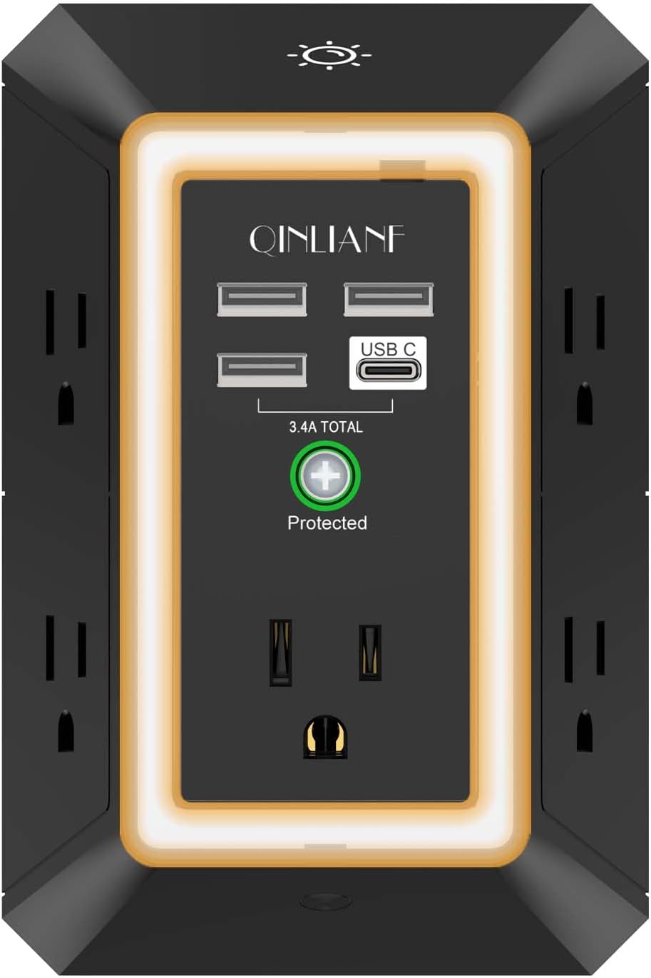 Wall Charger, Surge Protector Extender with 4 USB Ports