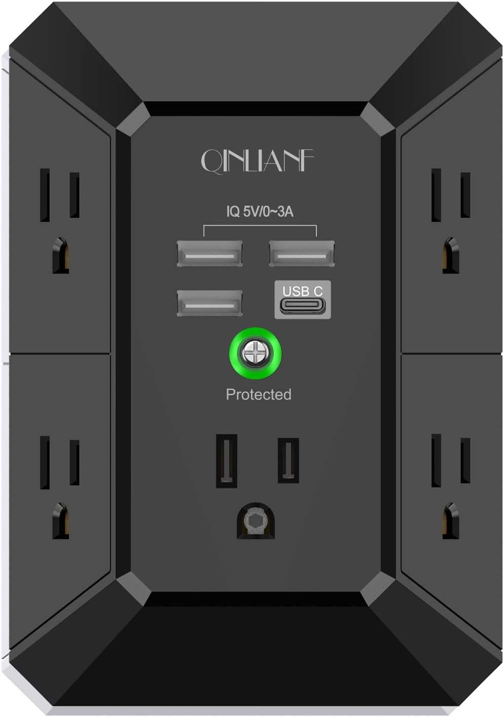 Wall Charger, Surge Protector Extender with 4 USB Ports
