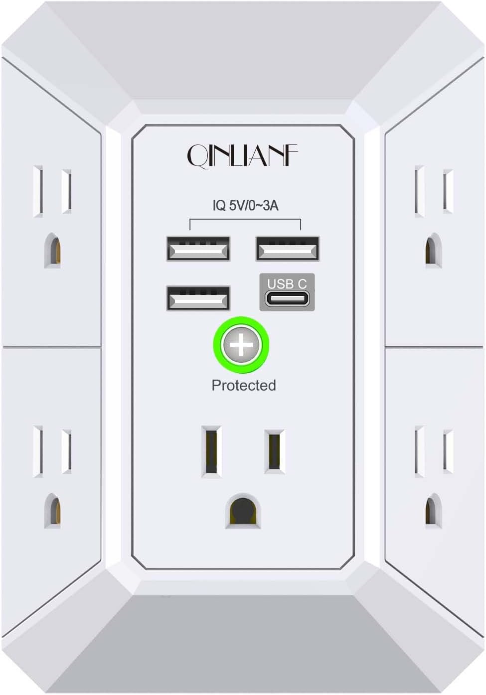 Wall Charger, Surge Protector Extender with 4 USB Ports
