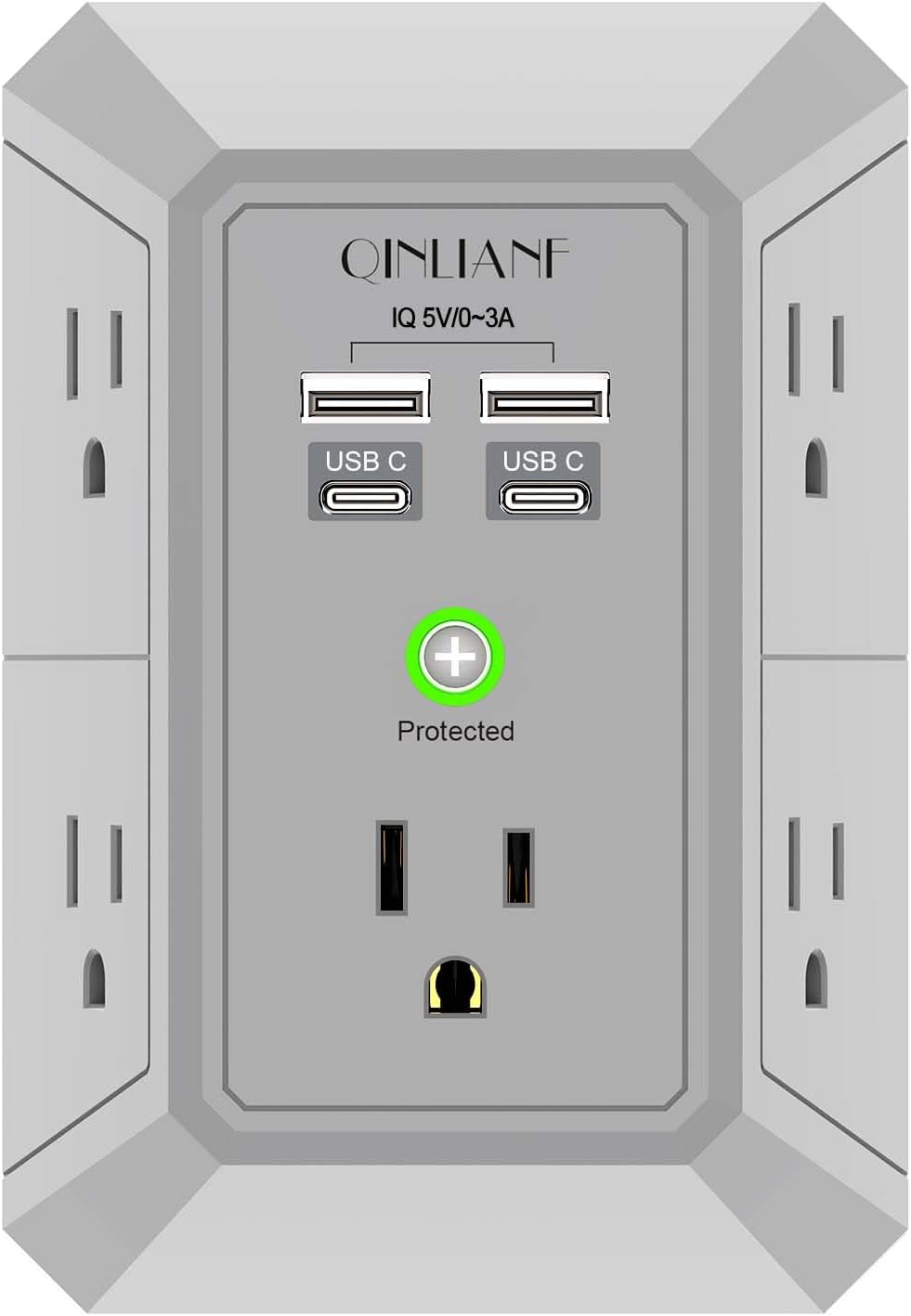 Wall Charger, Surge Protector Extender with 4 USB Ports