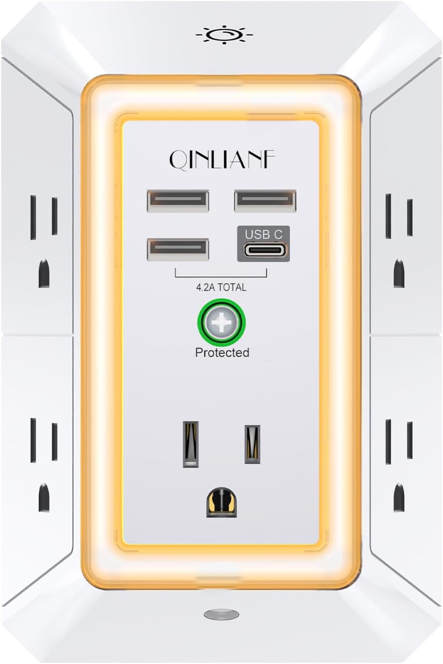 Wall Charger, Surge Protector Extender with 4 USB Ports