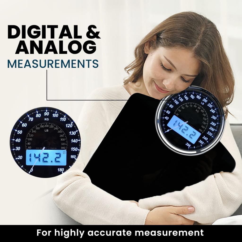 2-in-1 Digital & Analog Bathroom Scale
