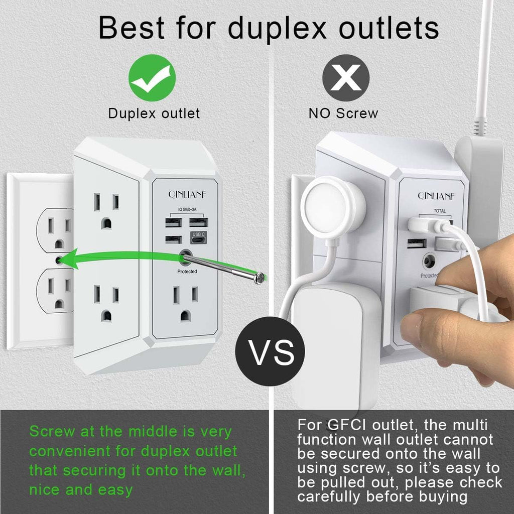 Wall Charger, Surge Protector Extender with 4 USB Ports